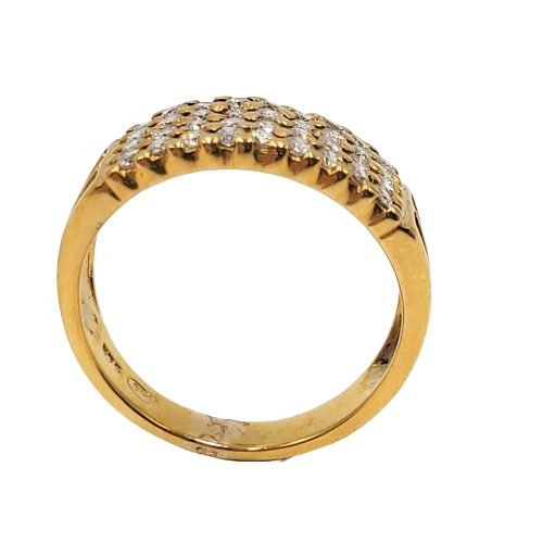 9ct Yellow Gold Pave Diamond Ring