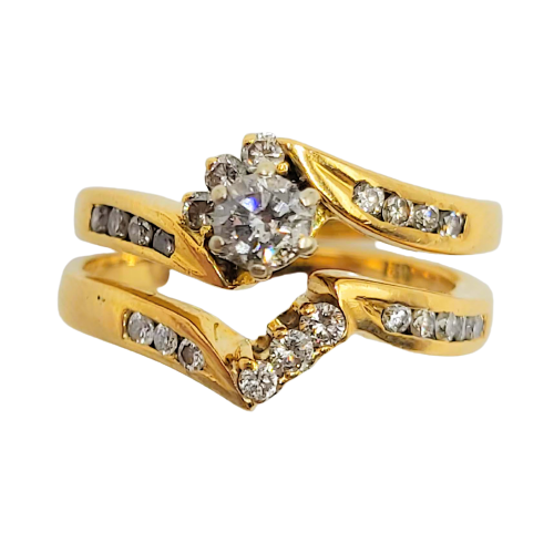 18ct Yellow Gold Solitaire Bridal Set