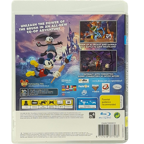 DISNEY EPIC MICKEY 2 THE POWER OF TWO- PS3